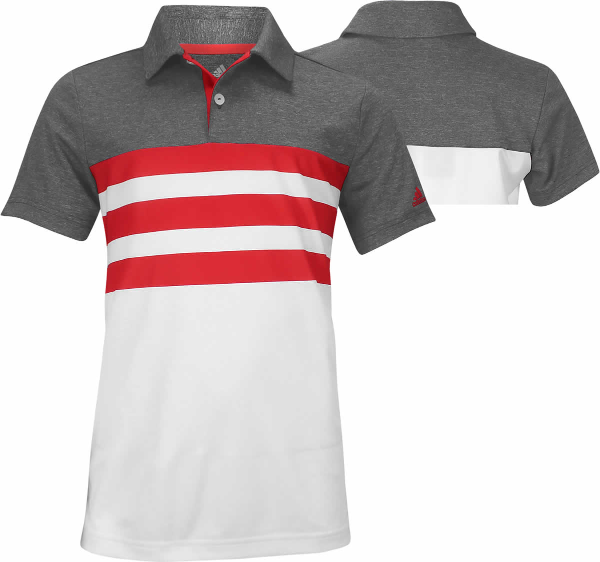 adidas 3 stripe golf shirts
