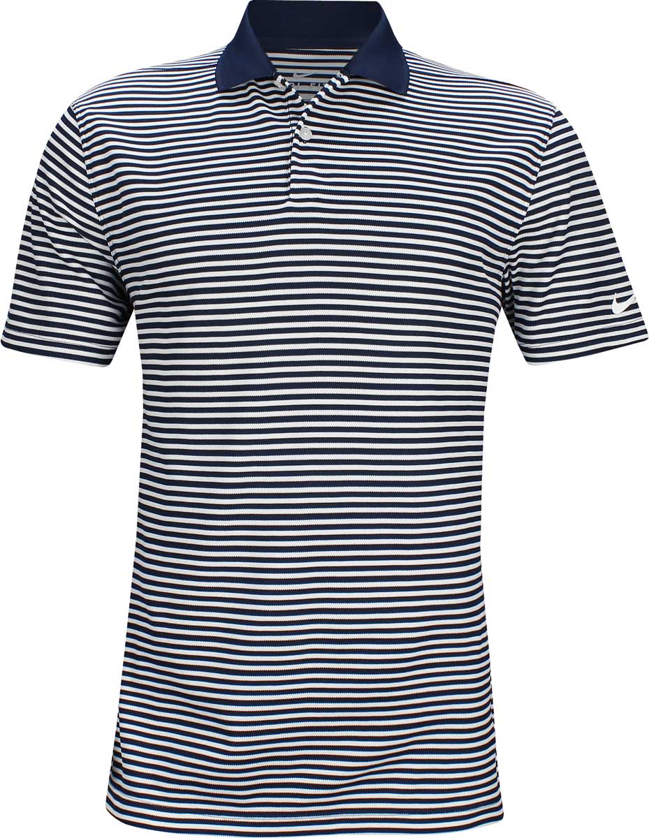 Nike Dri-FIT Victory Stripe Left Sleeve Logo Golf Shirts